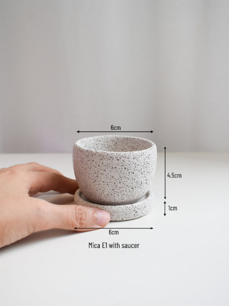 Mica Pots (with saucers, various designs & sizes available) - Image 11
